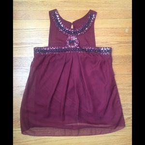 Embellished Maroon Top